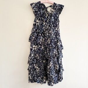 NWT | Sundance | Marie Oliver | Tiered Dress | 16 | Lined | Navy & White